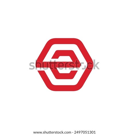 Hexagon Letter E Logo design vector template