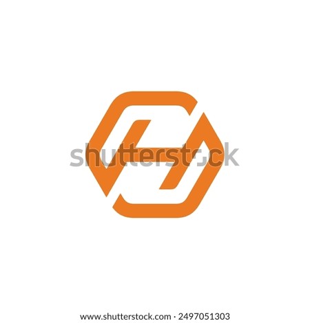 Hexagon Letter H Logo design vector template