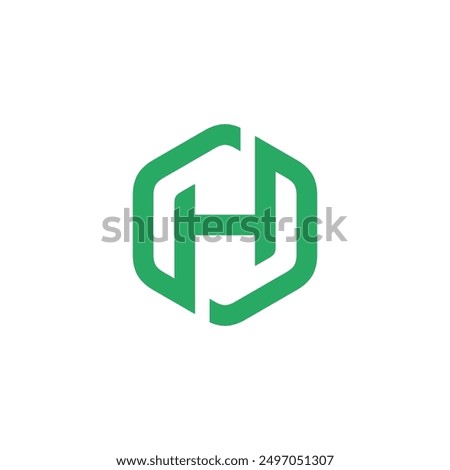 Hexagon Letter H Logo design vector template