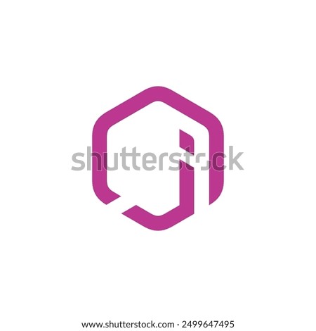 Hexagon Letter J Logo design vector template