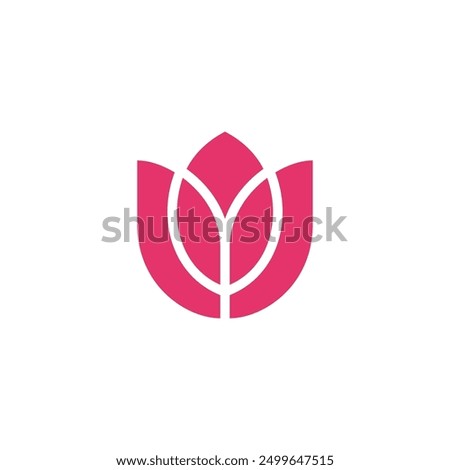 Tulip Flower Logo design vector template