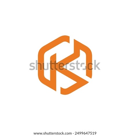 Hexagon Letter K Logo design vector template