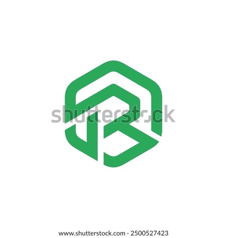 Hexagon Letter R Logo design vector template