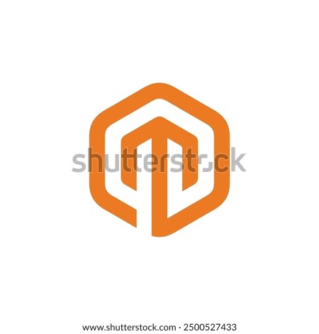 Hexagon Letter M Logo design vector template