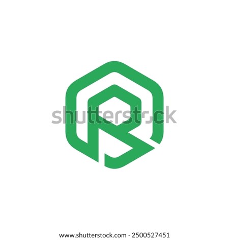 Hexagon Letter R Logo design vector template