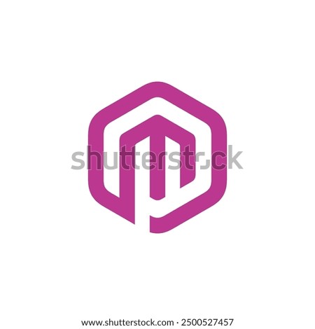 Hexagon Letter M Logo design vector template