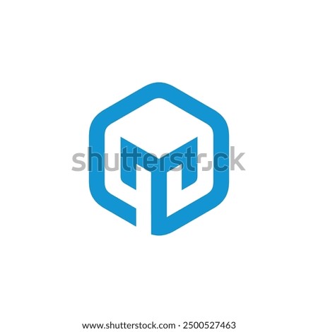 Hexagon Letter M Logo design vector template