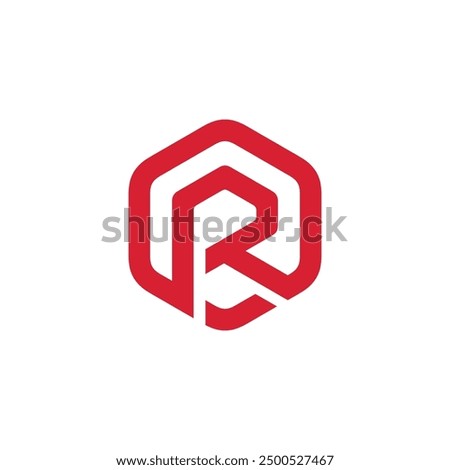 Hexagon Letter R Logo design vector template