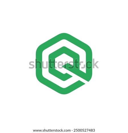 Hexagon Letter Q Logo design vector template