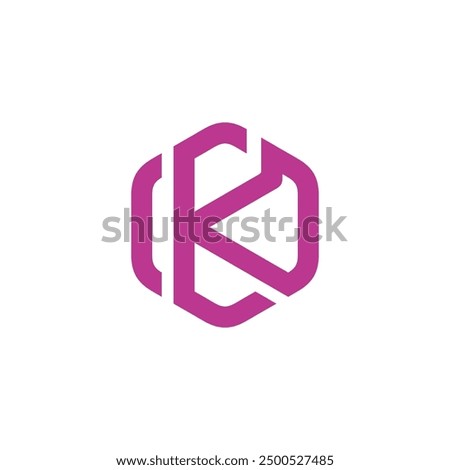 Hexagon Letter K Logo design vector template