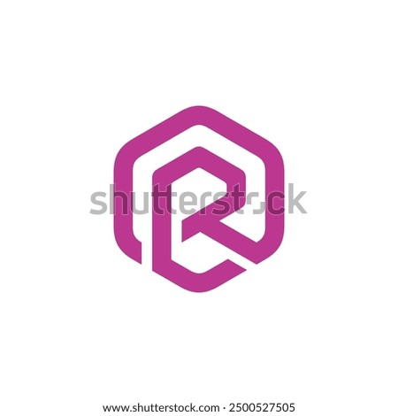 Hexagon Letter R Logo design vector template