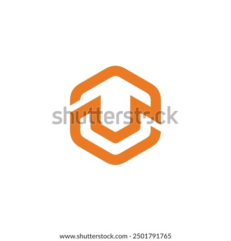 Hexagon Letter U logo design vector template