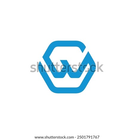 Hexagon Letter W logo design vector template