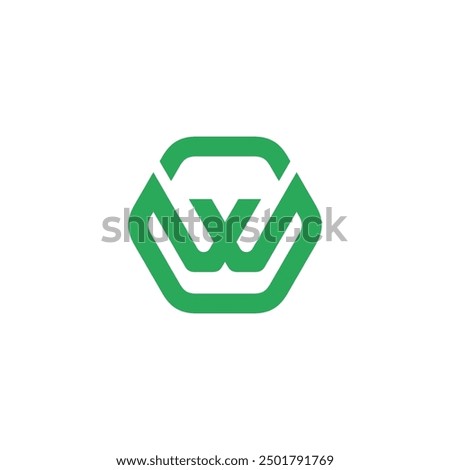 Hexagon Letter W logo design vector template