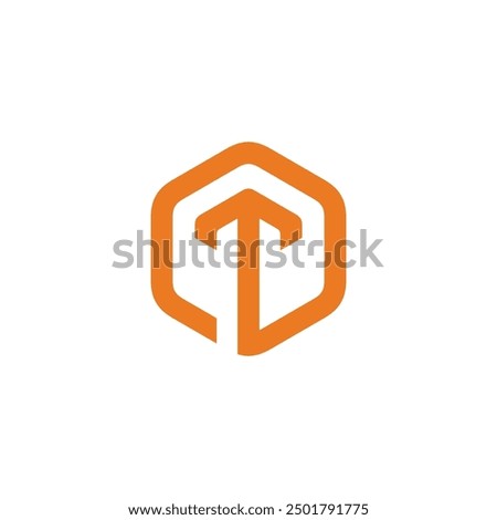 Hexagon Letter T logo design vector template