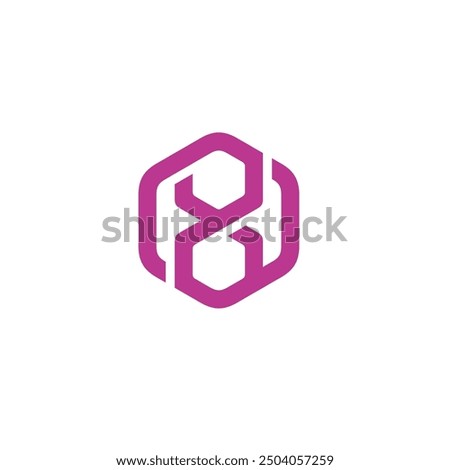 Hexagon Number 8 Eight logo design vector template