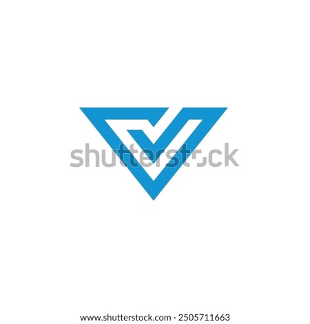 Abstract Triangle Letter V Logo Design vector template