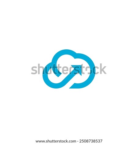 Cloud Arrow Up logo design vector template