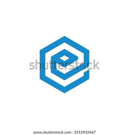 Abstract Hexagon Letter E logo design vector template