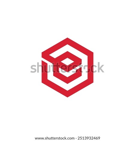 Abstract Hexagon Letter E logo design vector template