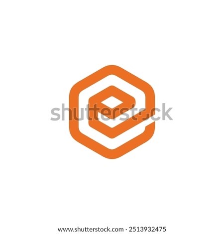 Abstract Hexagon Letter E logo design vector template