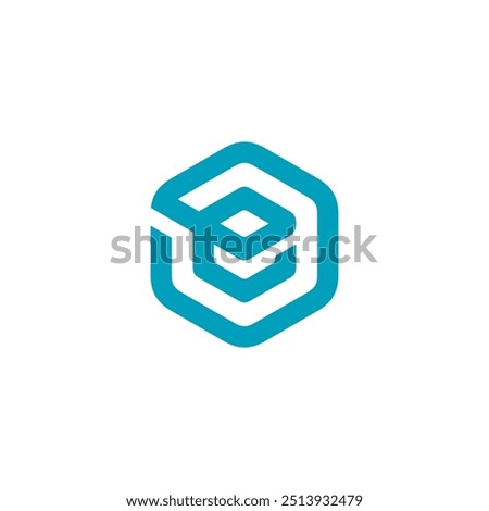 Abstract Hexagon Letter E logo design vector template