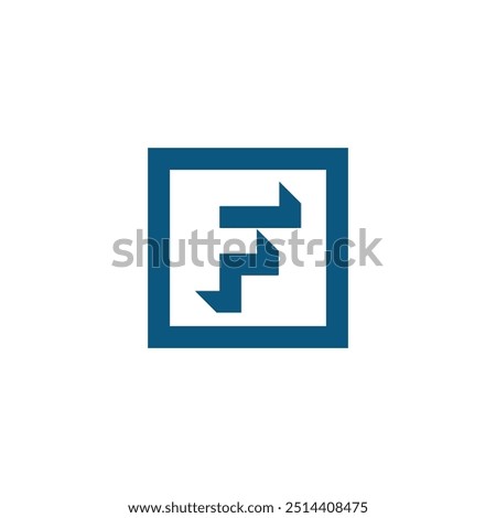 Square Letter F logo design vector template