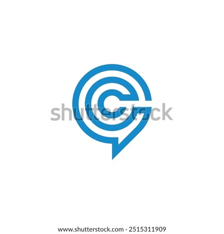 Chit Chat Letter C logo design vector template