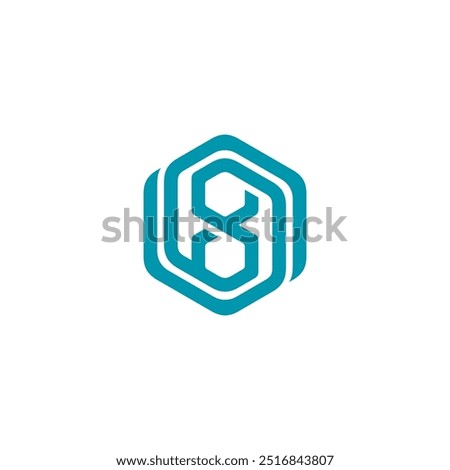 Hexagon Number 8 Eight Logo design vector template