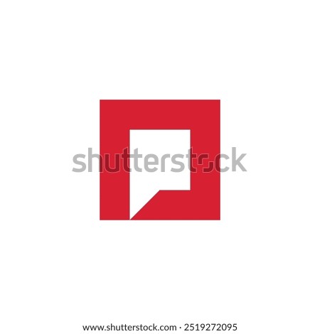 Square Letter P Logo design vector template