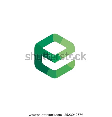 Letter E Hexagon logo design vector template