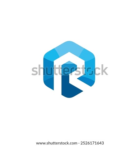 Hexagon Letter R Logo design vector template