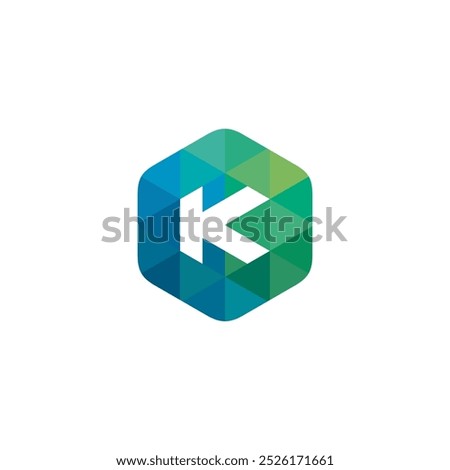 Hexagon Letter K Logo design vector template