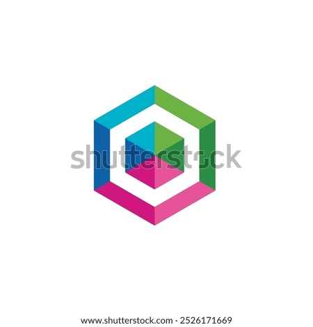 Hexagon Letter O Logo design vector template