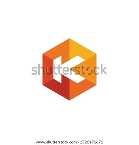 Hexagon Letter K Logo design vector template