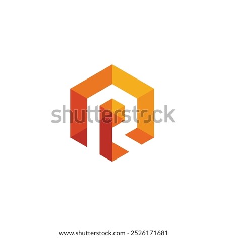 Hexagon Letter R Logo design vector template