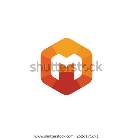 Hexagon Letter M Logo design vector template