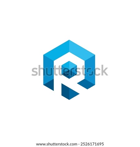 Hexagon Letter R Logo design vector template