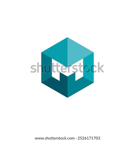 Hexagon Letter M Logo design vector template