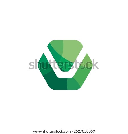 Hexagon Letter V Logo design vector template