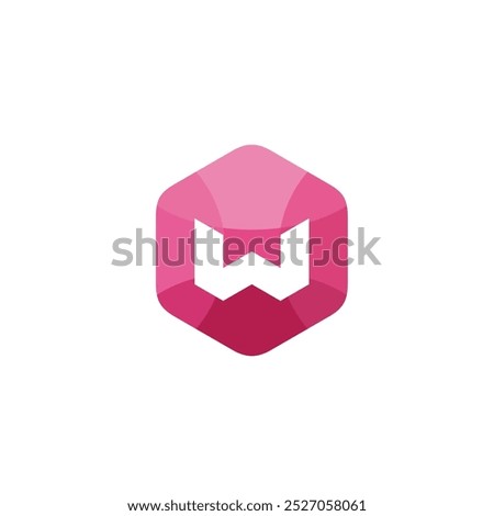 Hexagon Letter W Logo design vector template