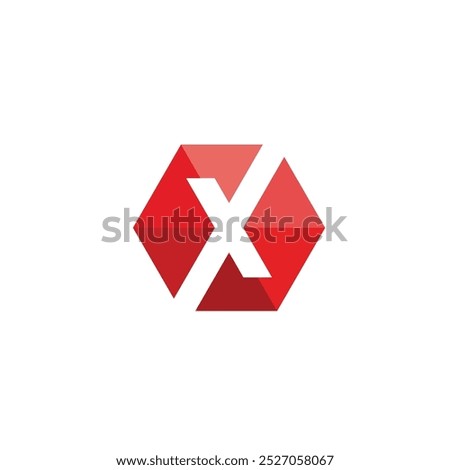 Hexagon Letter X Logo design vector template