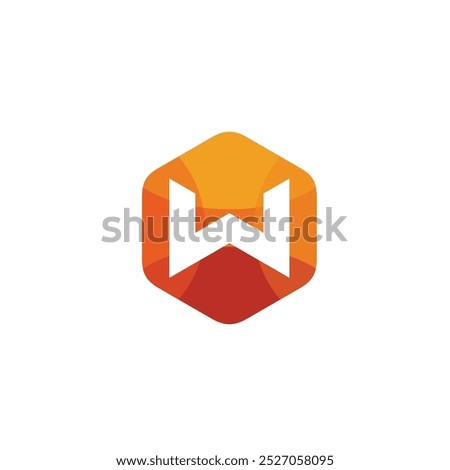 Hexagon Letter W Logo design vector template