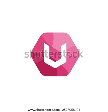 Hexagon Letter U Logo design vector template