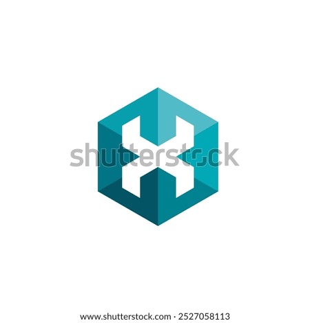 Hexagon Letter X Logo design vector template