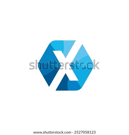 Hexagon Letter X Logo design vector template