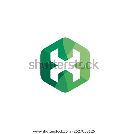 Hexagon Letter X Logo design vector template