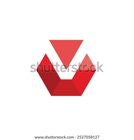 Hexagon Letter V Logo design vector template