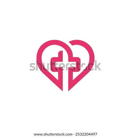 Heart Church Logo design vector template