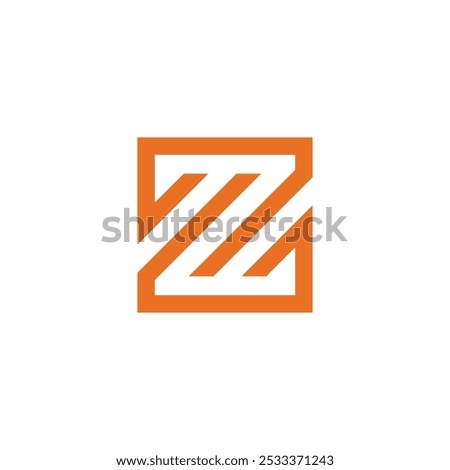 Mono Line Square Letter Z Logo design vector template